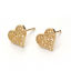 Image de Boucles d'Oreilles Puces en Laiton Plaqué Or Véritable Cœur 11mm x 9mm, Epaisseur de Fil: (20 gauge), 4 Pcs