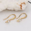 Image de 4 Pcs Boucles d'Oreilles Crochets Accessories pour DIY Fabrication de Bijoux en Laiton Plaqué Or Véritable à Strass Transparent avec Boucle 16mm x 3mm, Epaisseur de Fil: 0.8mm(taille 20)