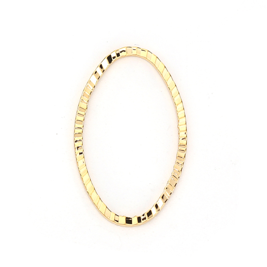 Picture of Brass Connectors Oval 18K Real Gold Plated 26mm(1") x 16mm( 5/8"), 10 PCs