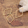 Bild von Messing Verbinder Raute Echtgold plattiert 23mm x 13mm, 10 Stück