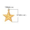 Picture of Zinc Based Alloy Charms Pentagram Star Matt Gold Flower 31mm(1 2/8") x 29mm(1 1/8"), 10 PCs