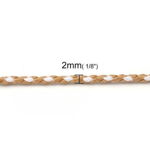 Bild von Baumwolle Geflochtenes Garn Hellbraun 2mm, 10 Meter