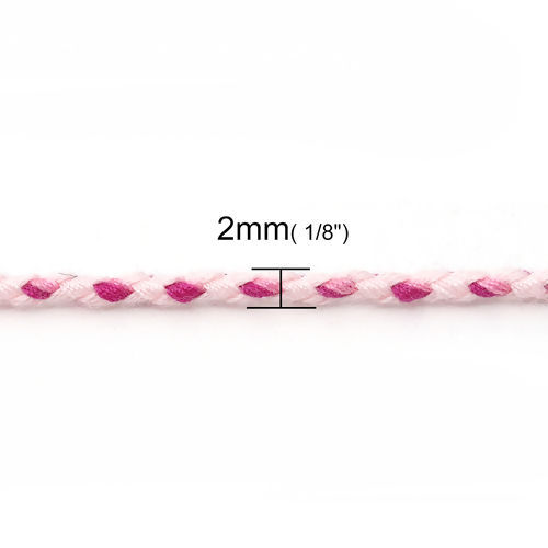 Bild von Baumwolle Geflochtenes Garn Rosa 2mm, 10 Meter