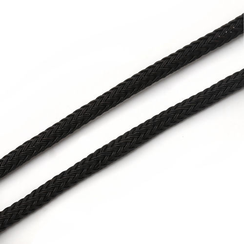 Image de Cordon en Fil en Acier Noir 4mm, 1 M