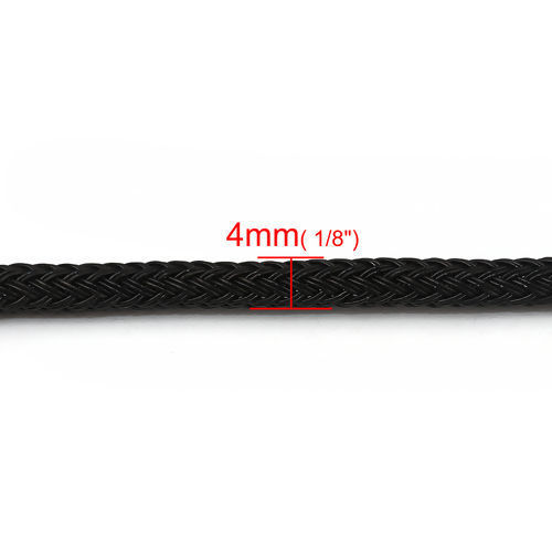 Image de Cordon en Fil en Acier Noir 4mm, 1 M