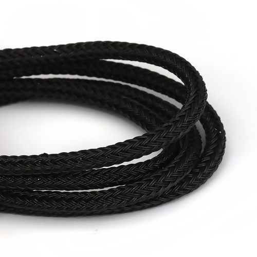 Image de Cordon en Fil en Acier Noir 4mm, 1 M