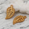 Picture of Zinc Based Alloy Charms Leaf Matt Gold 19mm( 6/8") x 10mm( 3/8"), 10 PCs