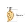 Picture of Zinc Based Alloy Charms Leaf Matt Gold 19mm( 6/8") x 10mm( 3/8"), 10 PCs