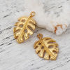 Picture of Zinc Based Alloy Charms Leaf Matt Gold 19mm( 6/8") x 10mm( 3/8"), 10 PCs