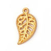 Picture of Zinc Based Alloy Charms Leaf Matt Gold 19mm( 6/8") x 10mm( 3/8"), 10 PCs