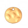 Picture of Zinc Based Alloy Hammered Charms Irregular Matt Gold Round 15mm( 5/8") x 14mm( 4/8"), 10 PCs
