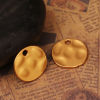 Picture of Zinc Based Alloy Hammered Charms Irregular Matt Gold Round 15mm( 5/8") x 14mm( 4/8"), 10 PCs