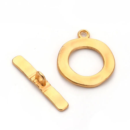 Cierres de Palanca Zamak de Irregular , Oro Mate y Anillo 30mm x 7mm 27mm x 23mm, 5 Juegos