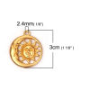Picture of Zinc Based Alloy Pendants Round Matt Gold Sun And Moon Face 30mm(1 1/8") x 26mm(1"), 5 PCs