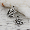 Изображение Zinc Based Alloy Charms Christmas Snowflake Antique Silver Color 15mm( 5/8") x 11mm( 3/8"), 100 PCs