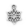 Изображение Zinc Based Alloy Charms Christmas Snowflake Antique Silver Color 15mm( 5/8") x 11mm( 3/8"), 100 PCs