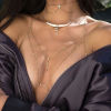 Bild von Mehrschichtige Körperkette Halskette Vergoldet Rund Transparent Strass 57cm lang, 97.5cm lang, 1 Strang