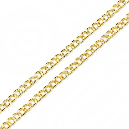Image de 10 Yards Chaîne Maille Cheval en Alliage de Fer Fermés Soudée Jaune 2.4x1.7mm