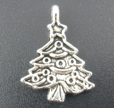 40 Pendentifs Breloques Charms sapin de noël 24*17mm