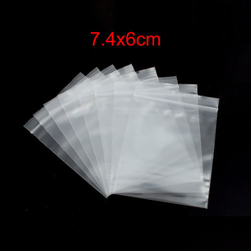 Bild von PVC Druckverschlussbeutel Rechteck Transparent (Nutzraum: 7.4x6cm) 8.3cm x6cm, 300 Stück