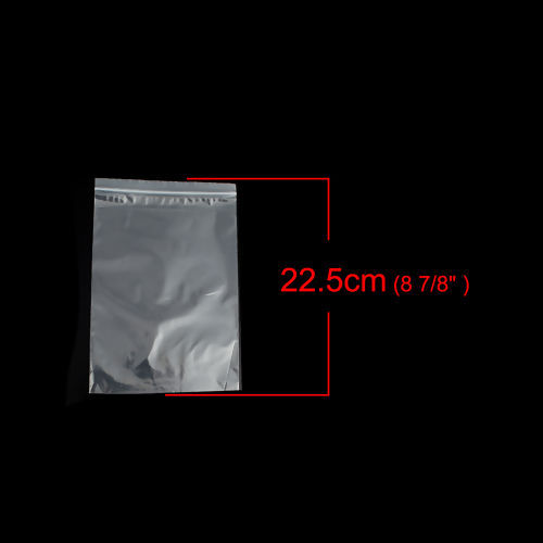 Изображение PVC Zip Lock Bags Rectangle Transparent Clear (Useable Space: 21x15cm) 22.5cm x15cm(8 7/8" x5 7/8"), 50 PCs