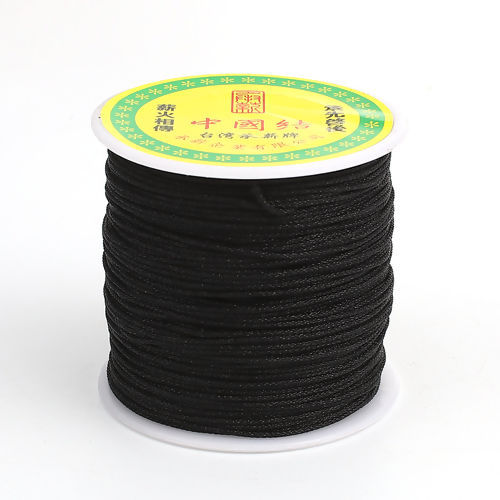 Bild von Polypropylenfaser Schnur Für Chinesische Knoten / Freundschaft Armband Schwarz 1mm, 1 Rolle (ca. 100Yards/Rolle)