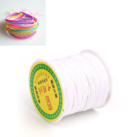 Image de Cordon en Fibre+Coton pour Corde à Nœud Chinois Bracelet d'Amitié Blanc 1mm, 1 Rouleau (Environ 100 Yards/Rouleau)