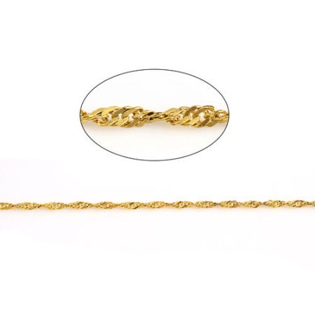 Eisenlegierung Zopfkette Kette Vergoldet 2.4mm, 10 Meter
