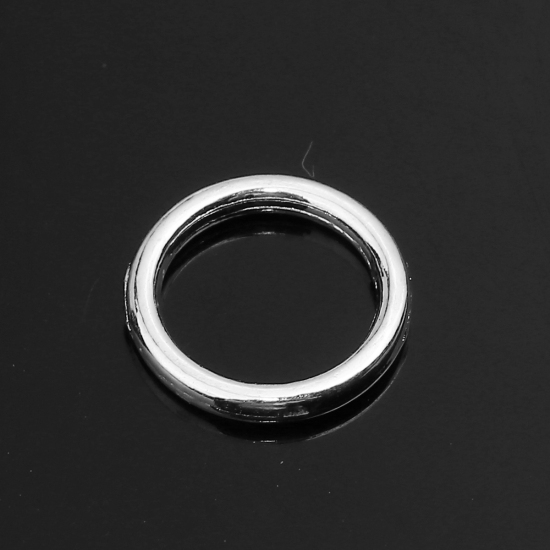 Bild von 1.4mm Zinklegierung Geschlossen Bindering Versilbert 10mm D., 300 Stück