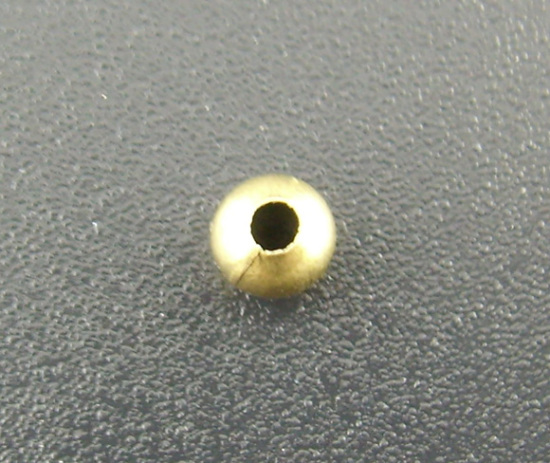 Immagine di Lega di Ferro Separatori Perline Palla Bronzo Antico Placcato Nulla Disegno Circa 4mm Dia, Foro:Circa 1.7mm, 500 Pz