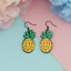 Изображение Acrylic Earrings Black Yellow Pineapple/ Ananas Fruit 45mm(1 6/8") x 17mm( 5/8"), Post/ Wire Size: (22 gauge), 1 Pair