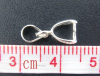 Picture of Zinc Based Alloy Pendant Pinch Bails Clasps Silver Plated 15mm x 5mm, 4 PCs