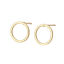 Imagen de Latón Pendientes Anillo Oro Real Chapado 12mm Diámetro, Post/ Wire Size: (20 gauge), 6 Unidades