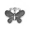 Picture of Zinc Based Alloy Charms Butterfly Animal Antique Silver Color 25mm(1") x 21mm( 7/8"), 30 PCs