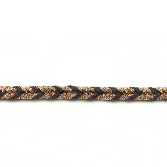 Image de Cordon Tressé en Polyester Gris 4-3mm, 10 Yards