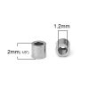 Picture of 304 Stainless Steel Spacer Beads Cylinder Silver Tone 2mm( 1/8") x 2mm( 1/8"), Hole: Approx 1.2mm, 50 PCs