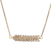 Picture of 304 Stainless Steel Necklace Gold Plated Leaf Clear Rhinestone 46.5cm(18 2/8") long, 1 Piece
