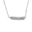 Imagen de 304 Acero Inoxidable Collares Tono de Plata Hoja Transparente Rhinestone 46.5cm longitud, 1 Unidad