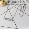 Picture of 304 Stainless Steel Necklace Silver Tone Leaf Clear Rhinestone 46.5cm(18 2/8") long, 1 Piece