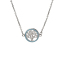 Imagen de 304 Acero Inoxidable Collares Tono de Plata Ronda Árbol Azul Rhinestone 46.5cm longitud, 1 Unidad
