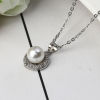 Picture of 304 Stainless Steel Necklace Silver Tone Round Tree Blue Rhinestone 46.5cm(18 2/8") long, 1 Piece