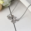 Picture of 304 Stainless Steel Necklace Silver Tone Round Tree Blue Rhinestone 46.5cm(18 2/8") long, 1 Piece