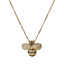 Imagen de 304 Acero Inoxidable Collares Chapado en Oro Abejas Negro Rhinestone 45.5cm longitud, 1 Unidad