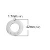 Picture of 304 Stainless Steel Chandelier Connectors Circle Ring Silver Tone 22mm( 7/8") Dia., 2 PCs