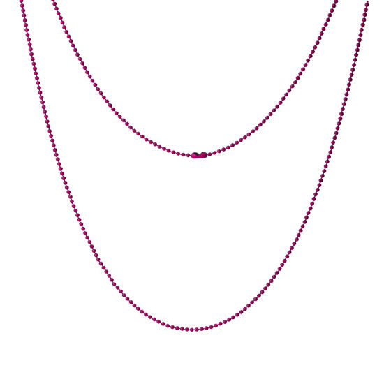 Изображение Ожерелья из Цепочек Фиолетовый , Цепи из Шариков 1.5мм, 59см длина, 1.5мм 1 Пакет （ 10 ШТ/Пачка)