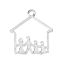 Picture of Zinc Based Alloy Family Jewelry Charms House Silver Plated Person 26mm(1") x 25mm(1"), 20 PCs