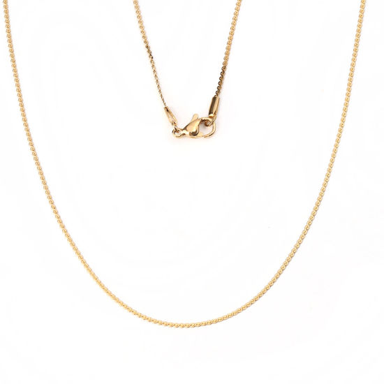 Imagen de 1 Unidad Enchapado al Vacío 304 Acero Inoxidable Cadenas Collares En forma de S Chapado en Oro 50.5cm longitud, Cadena: 1.2mm