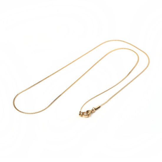 Imagen de 1 Unidad Enchapado al Vacío 304 Acero Inoxidable Cadenas Collares En forma de S Chapado en Oro 50.5cm longitud, Cadena: 1.2mm