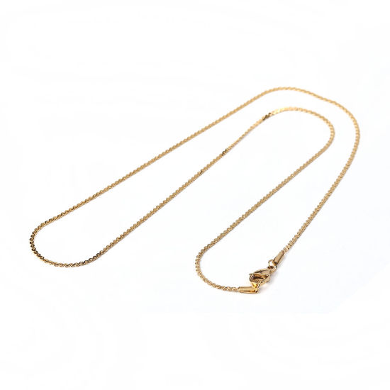 Image de 1 Pièce Colliers en 304 Acier Inoxydable Placage sous Vide Chaînes Forme de S Doré 51cm long, Taille de Chaîne: 1.5mm