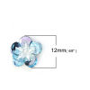Picture of Plastic & Cotton Appliques Patches DIY Scrapbooking Craft Flower Blue Sequins 12mm( 4/8") x 12mm( 4/8"), 5 PCs